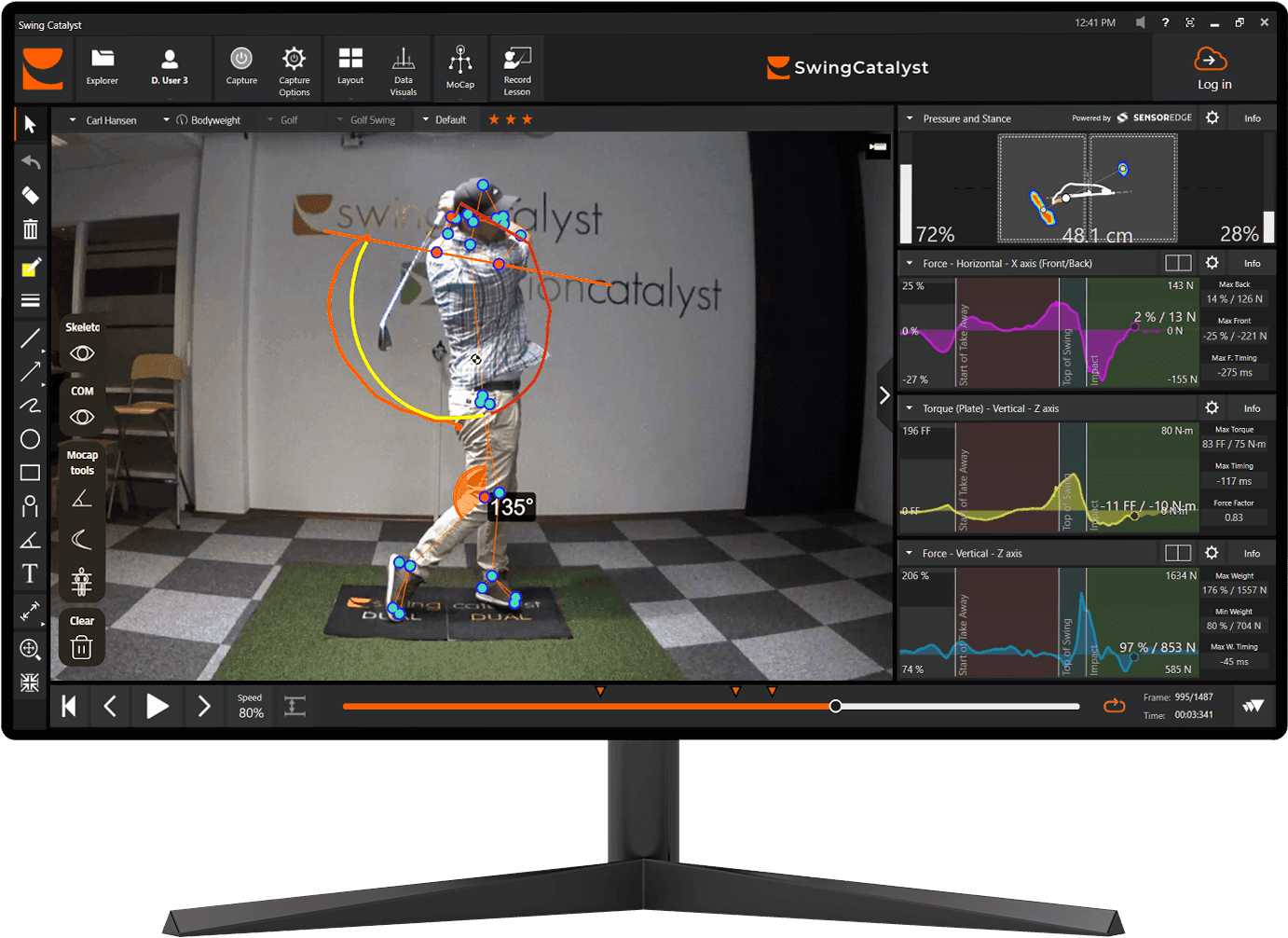 Swing Catalyst Interface with Golfer Analysis