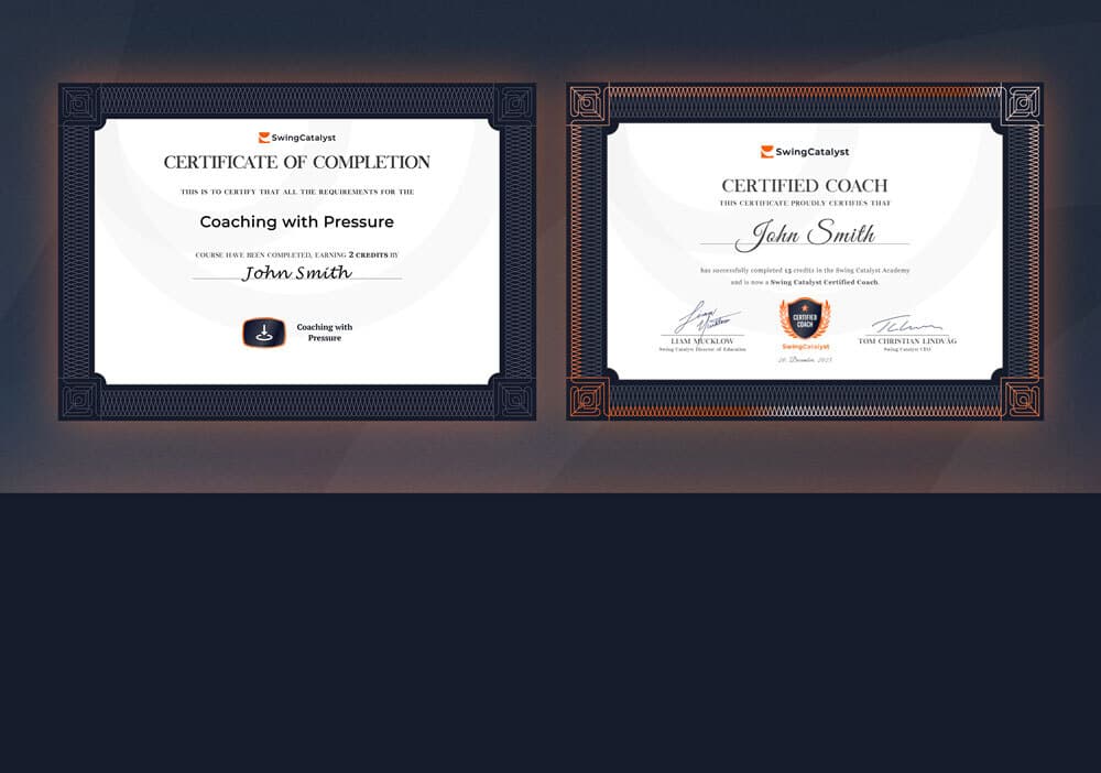 Swing Catalyst Academy Certificates