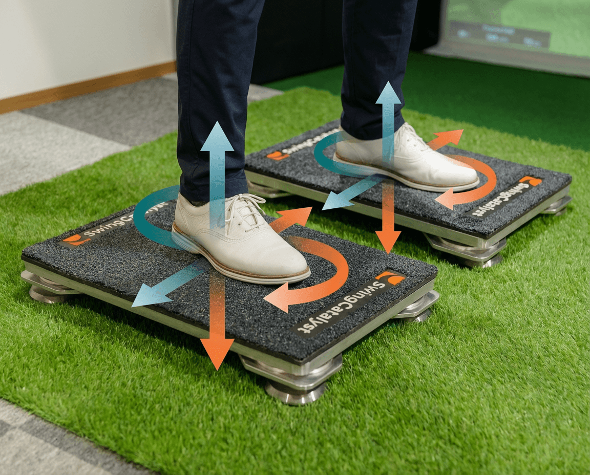 Dual force plates showing force graphics