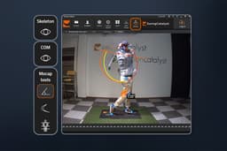 Male golfer demonstrating a swing with Markerless Motion Capture in Swing Catalyst software