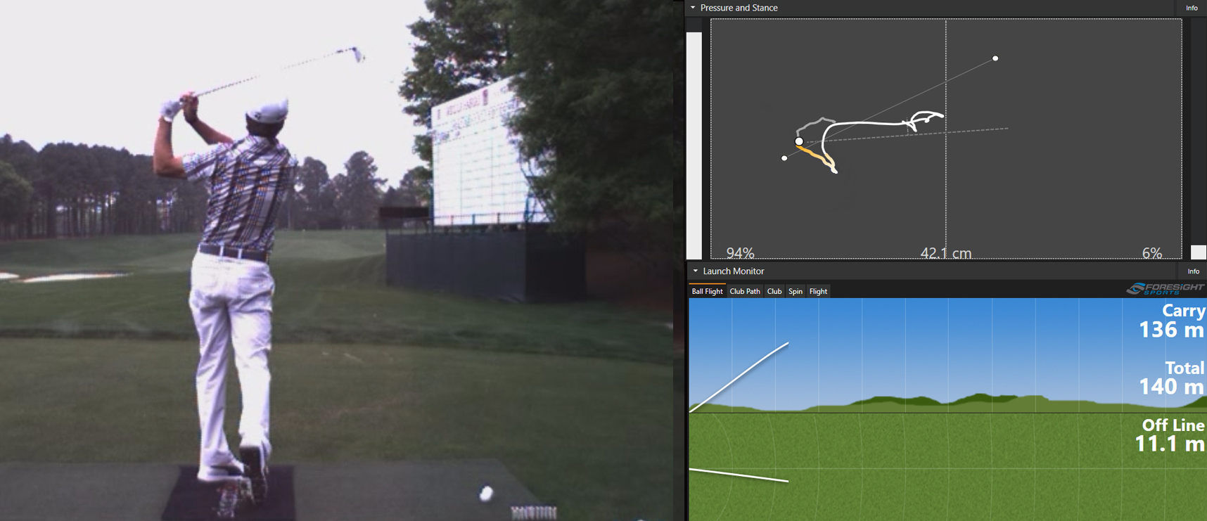 Ball/club tracking data is synced with the 3D Motion Plate
